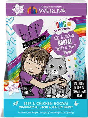 BFF OMG Booya! Beef & Chicken Dinner in Gravy Grain-Free Cat Food Pouches