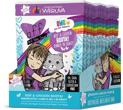 BFF OMG Booya! Beef & Chicken Dinner in Gravy Grain-Free Cat Food Pouches