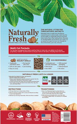 Naturally Fresh Multi-Cat Unscented Clumping Walnut Cat Litter