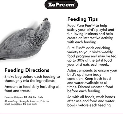 ZuPreem Pure Fun Enriching Variety Parrot & Conure Food