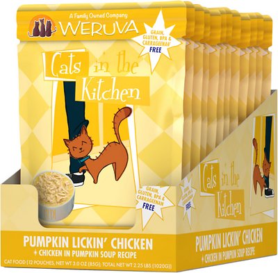 Weruva Cats in the Kitchen Pumpkin Lickin' Chicken in Pumpkin Soup Grain-Free Cat Food Pouches