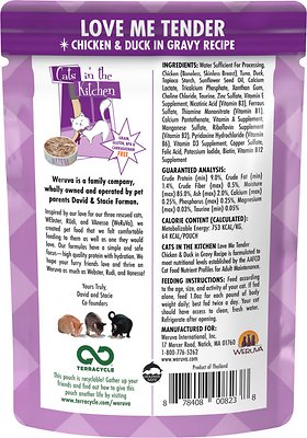 Weruva Cats in the Kitchen Love Me Tender Chicken & Duck Recipe Grain-Free Cat Food Pouches