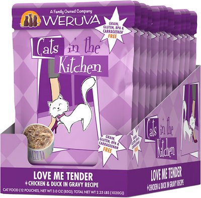 Weruva Cats in the Kitchen Love Me Tender Chicken & Duck Recipe Grain-Free Cat Food Pouches