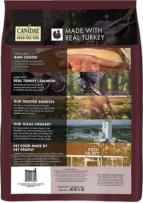 CANIDAE Grain Free PURE Ancestral Diet Raw Coated Dry Multi-Protein Formula with Real Turkey & Real Salmon