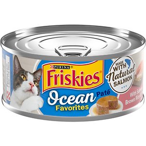 FRISKIES Ocean Favorites Pate with Salmon, Brown Rice & Peas
