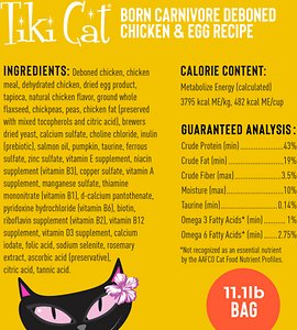 Tiki Cat Born Carnivore Chicken & Egg Grain-Free Dry Cat Food