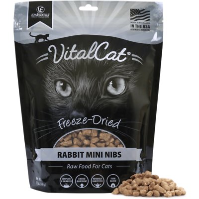 VITAL ESSENTIALS Rabbit Mini Nibs Freeze-Dried Grain-Free Cat Food