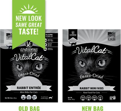 Vital Essentials Rabbit Mini Nibs Entree Freeze-Dried Cat Food