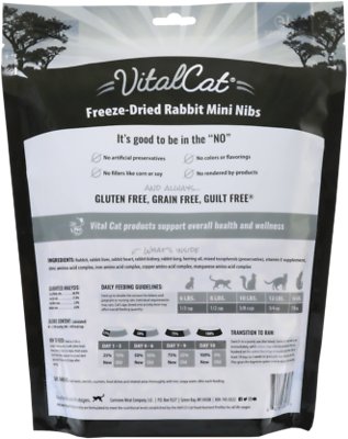 Vital Essentials Rabbit Mini Nibs Entree Freeze-Dried Cat Food