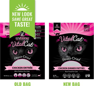 VITAL ESSENTIALS Chicken Mini Patties Freeze-Dried Grain-Free Cat Food
