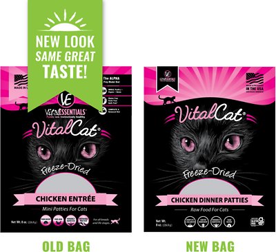 Vital Essentials Chicken Dinner Patties Grain-Free Limited Ingredient Freeze-Dried Cat Food