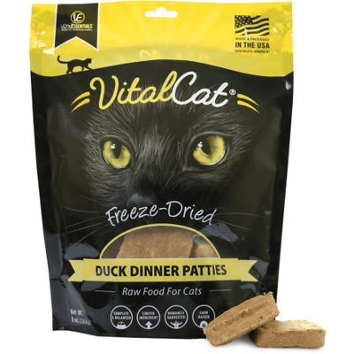 VITAL ESSENTIALS Duck Mini Patties Freeze-Dried Grain-Free Cat Food