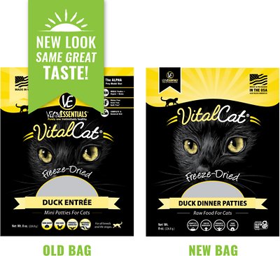 VITAL ESSENTIALS Duck Mini Patties Freeze-Dried Grain-Free Cat Food