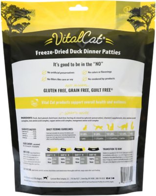 VITAL ESSENTIALS Duck Mini Patties Freeze-Dried Grain-Free Cat Food