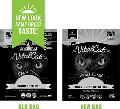 Vital Essentials Rabbit Mini Patties Grain Free Limited Ingredient Freeze-Dried Cat Food
