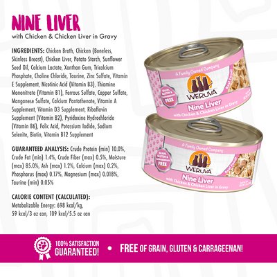 Weruva Nine Liver with Chicken & Chicken Liver in Gravy Grain-Free Canned Cat Food