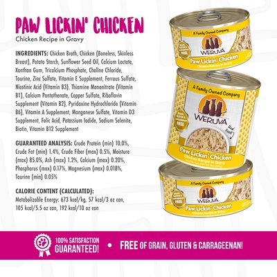 WERUVA Paw Lickin’ Chicken in Gravy Grain-Free Canned Food