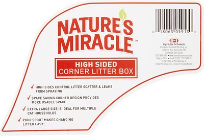 Nature's Miracle Just For Cats Advanced High Sided Corner Cat Litter Box