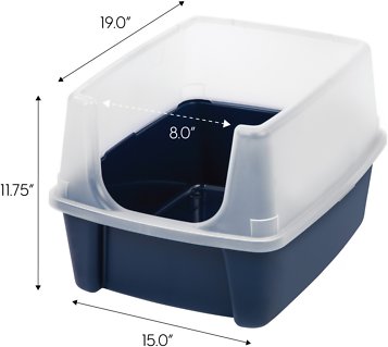 IRIS Open Top Litter Box with Shield