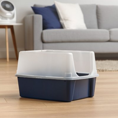 IRIS Open Top Litter Box with Shield