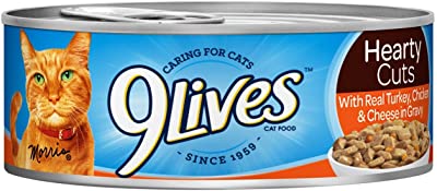 9Lives Hearty Cuts Wet Cat Food with Turkey, Chicken & Cheese in Gravy