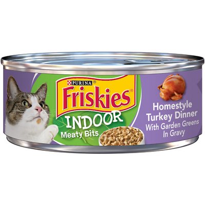 FRISKIES Indoor Meaty Bits Homestyle Turkey Dinner with Garden Greens