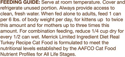 Merrick Limited Ingredient Diet Grain-Free Real Turkey Pate Recipe Canned Cat Food