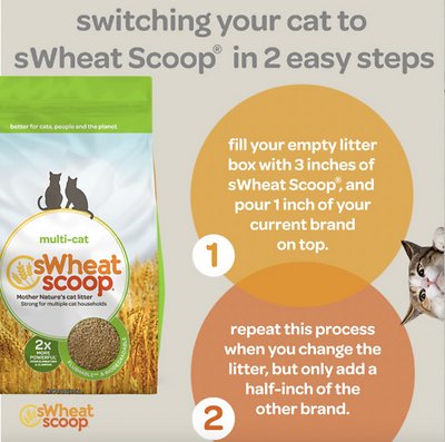 sWheat Scoop Multi-Cat Unscented Clumping Wheat Cat Litter