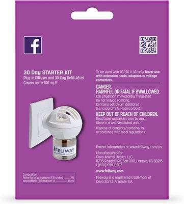 Feliway Classic 30 Day Starter Kit Calming Diffuser for Cats