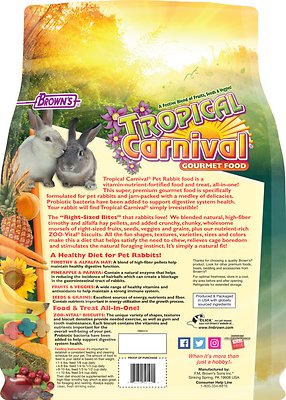 Brown's Tropical Carnival Gourmet Rabbit Food