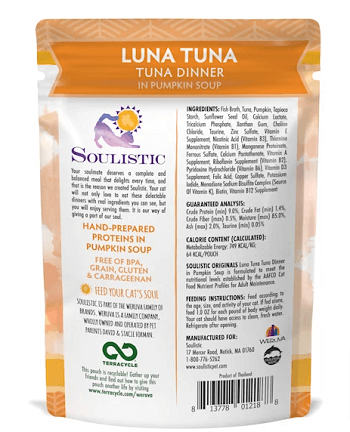 Soulistic Luna Tuna Tuna Dinner in Pumpkin Soup Pouches