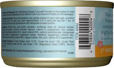 TIKI CAT Aloha Friends Tuna with Pumpkin Grain-Free Wet Food