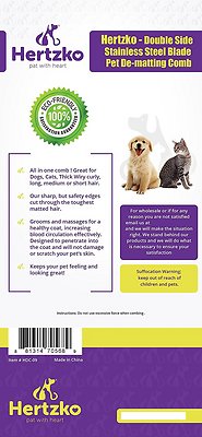 Hertzko Double Sided Dog & Cat Dematting Comb