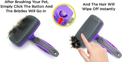 Hertzko Self-Cleaning Dog & Cat Slicker Brush