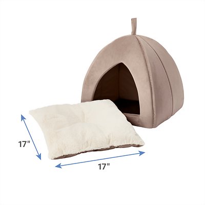 Frisco Tent Covered Cat & Dog Bed, Sandy Beige