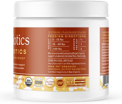 Fera Pet Organics Probiotics with Organic Prebiotics for Dogs & Cats, 72-g