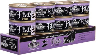 REDBARN NATURALS Tuna & Salmon Entrée Filets Flaked in Gravy