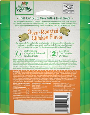 Greenies Feline Oven Roasted Chicken Flavor Adult Dental Cat Treats