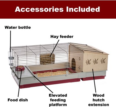 Ferplast Krolik 140 Rabbit Cage & Wood Hutch