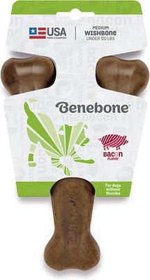 Benebone Bacon Flavor Wishbone Tough Dog Chew Toy