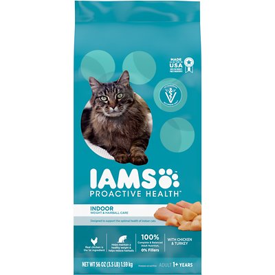 IAMS Proactive Health Adult Indoor Weight & Hairball Care with Chicken & Turkey