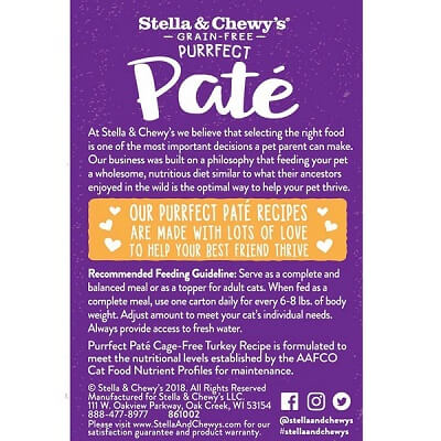 STELLA & CHEWY'S Grain-Free Purrfect Pate Cage-Free Turkey Recipe