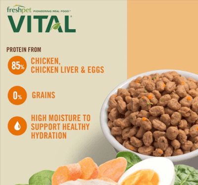 FRESHPET Vital Grain Free Chicken Recipe for Cats Complete Meal