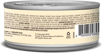 Castor & Pollux Organix Organic Chicken & Chicken Liver Canned Cat Food