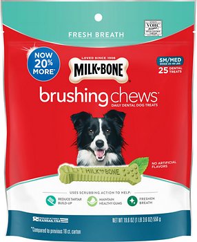 Milk-Bone Fresh Breath Brushing Chews Daily Dental Dog Treats