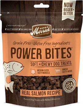 Merrick Power Bites Real Salmon Recipe Grain-Free Soft & Chewy Dog Treats