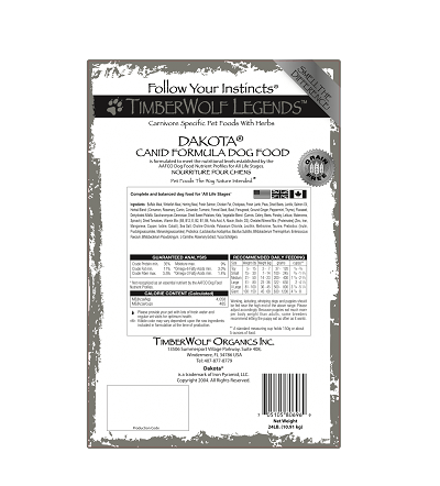 Timberwolf Legends Dakota Canine Formula Dog Food