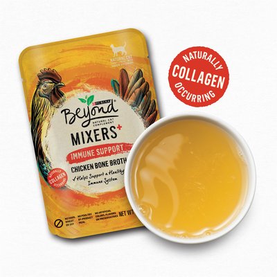 Purina Beyond Mixers Immune Support Chicken Bone Broth Wet Cat Food Complement