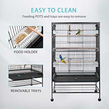 VIVOHOME 53 Inch Wrought Iron Large Bird Cage
