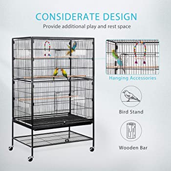 VIVOHOME 53 Inch Wrought Iron Large Bird Cage